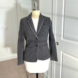Banana Republic Grey Wool Knit Blazer Size 4 Italian Fabric